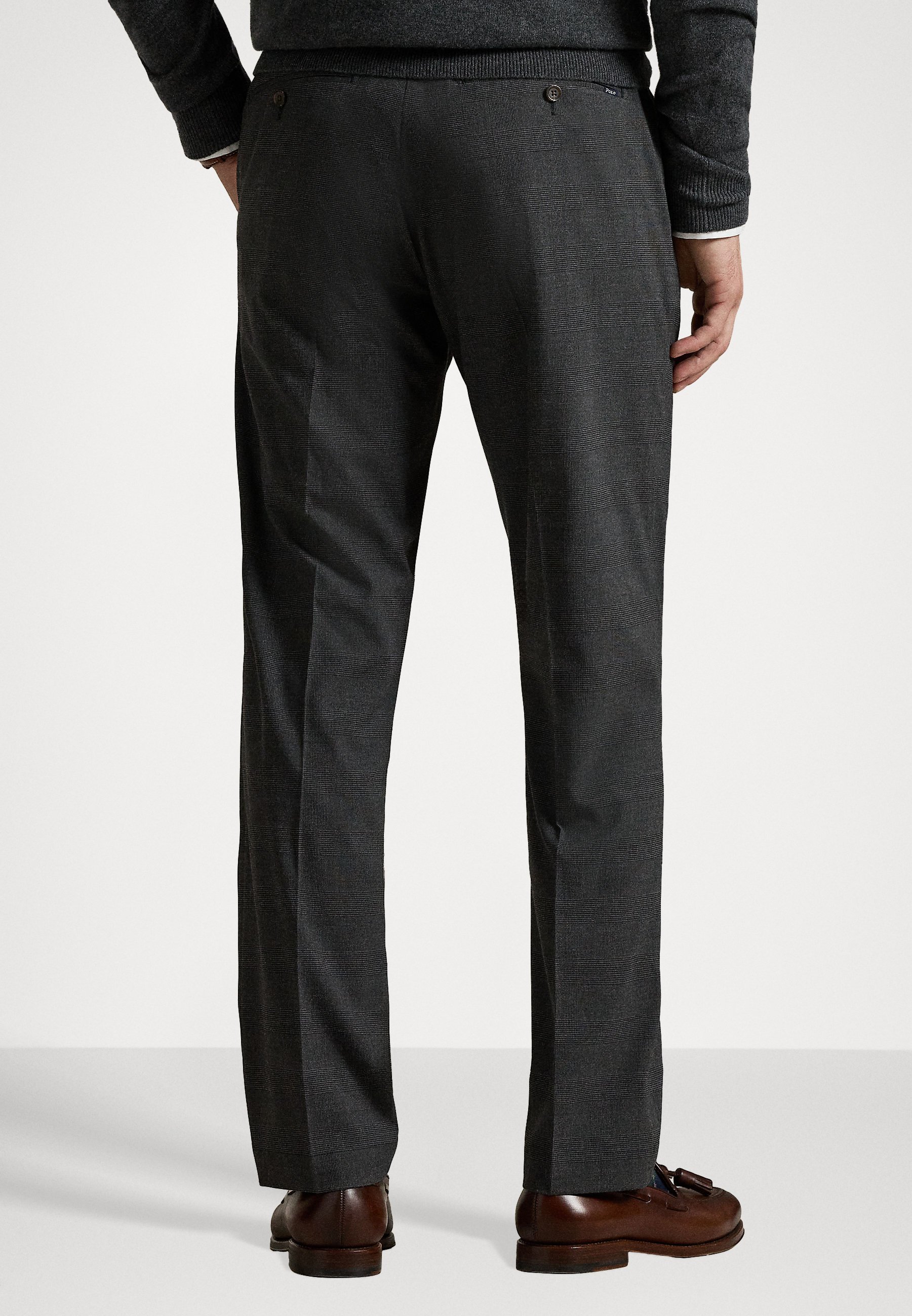 Pantaloni Polo Ralph Lauren MANHASSET STRETCH STRAIGHT FIT - Pantaloni - grigio scuro Prince of Wales