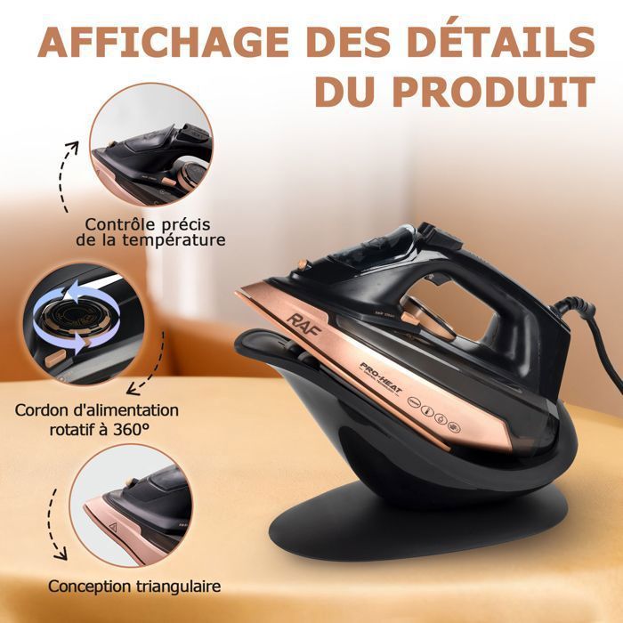 Fer à Repasser Vapeur Sans Fil 2 en 1 - 2600W - Chauffage Flash 20s - Réservoir 300ml - Léger 920g