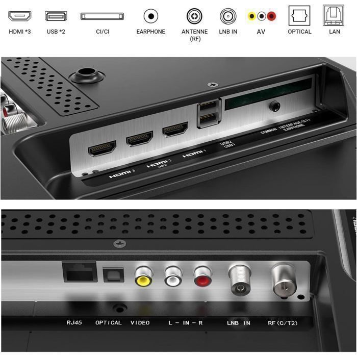 Hikers 50Z1 Smart TV - 50-inch Screen, UHD Resolution 3840*2160, Dolby Atmos, 2 USB Ports - Black