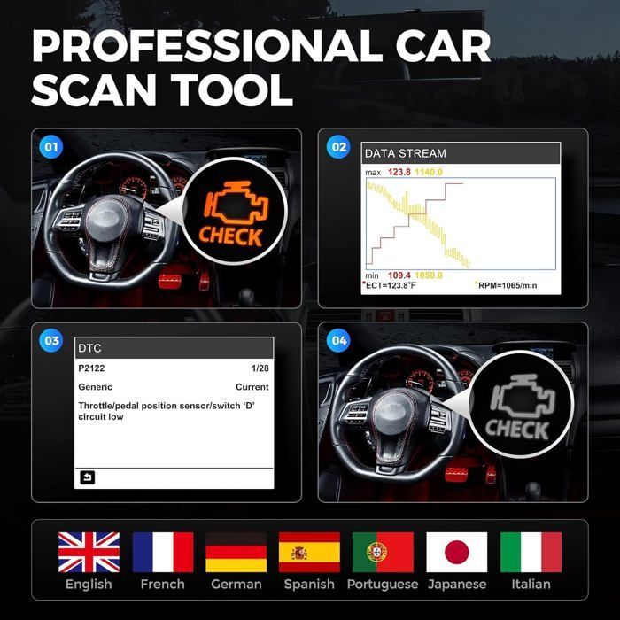 TOPDON AL400 Valise Diagnostic Auto OBD2 Scanner Lecteur de code Multimarque en Français