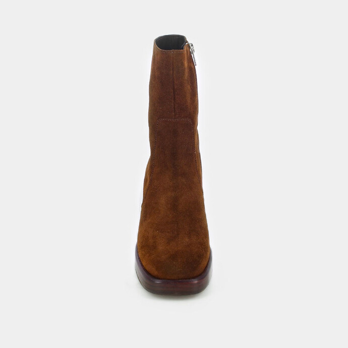 Bottines à plateformes  en croute cognac