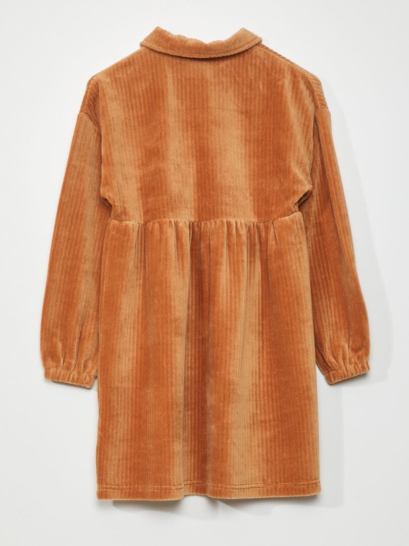 Fluwelen jurk - BRUIN