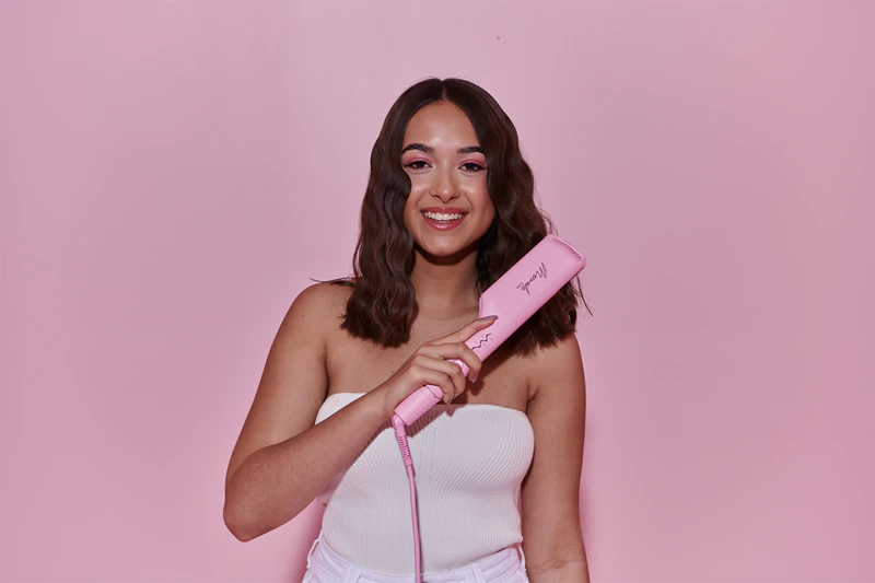Modelador de Cabelo Duplo Ondulado Mermade Rosa