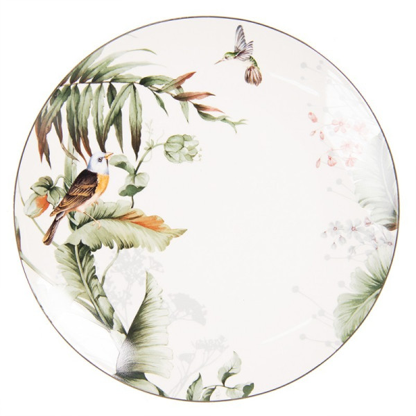 Talerz porcelanowy obiadowy 4 szt. Green Birds