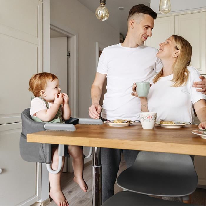 Silla-mesa plegable para bebé XMTECH - Beige/Gris - Para niños de 6 a 36 meses