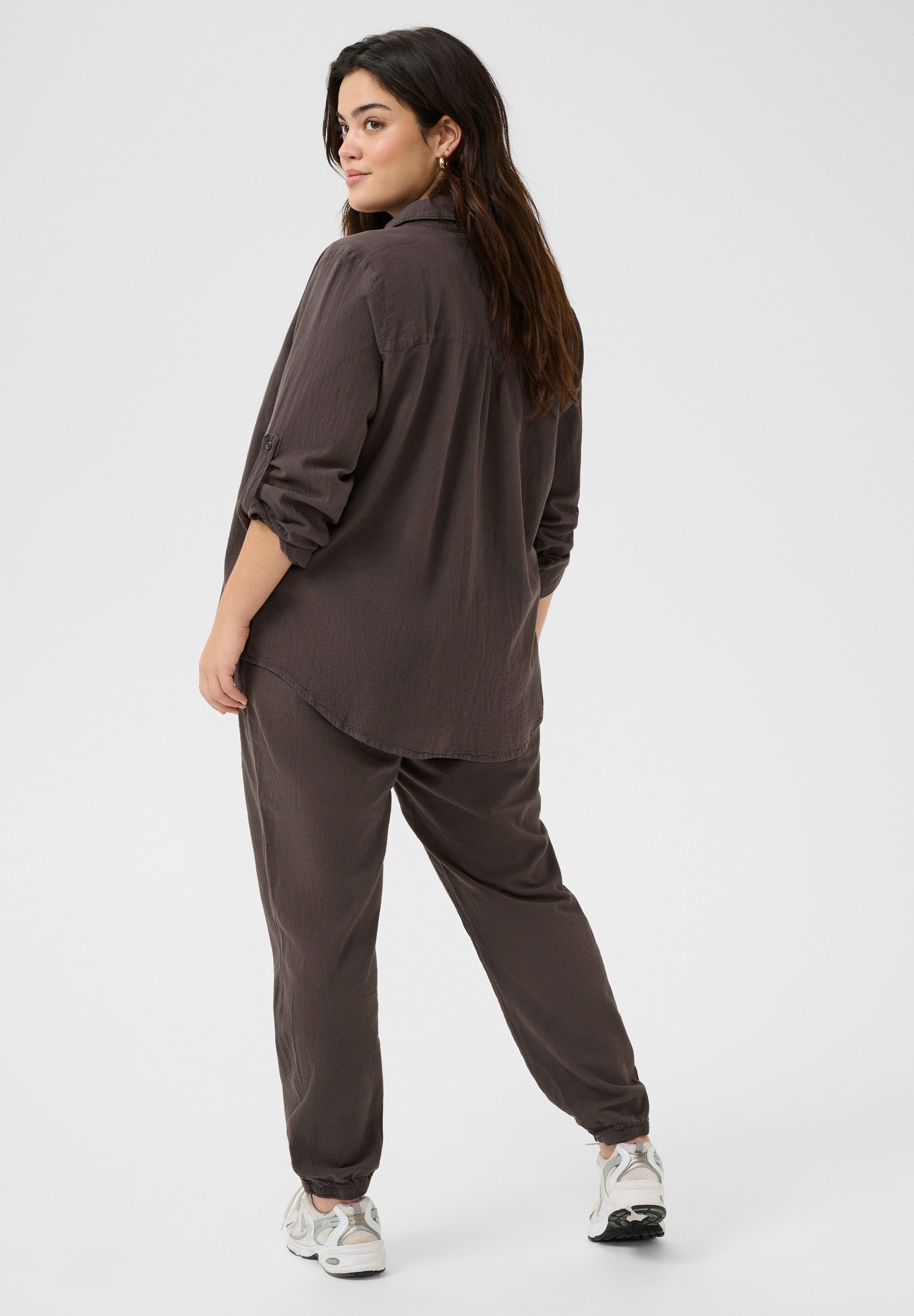 Kaffe Curve Button-Down-Bluse - Schwarz-Auster