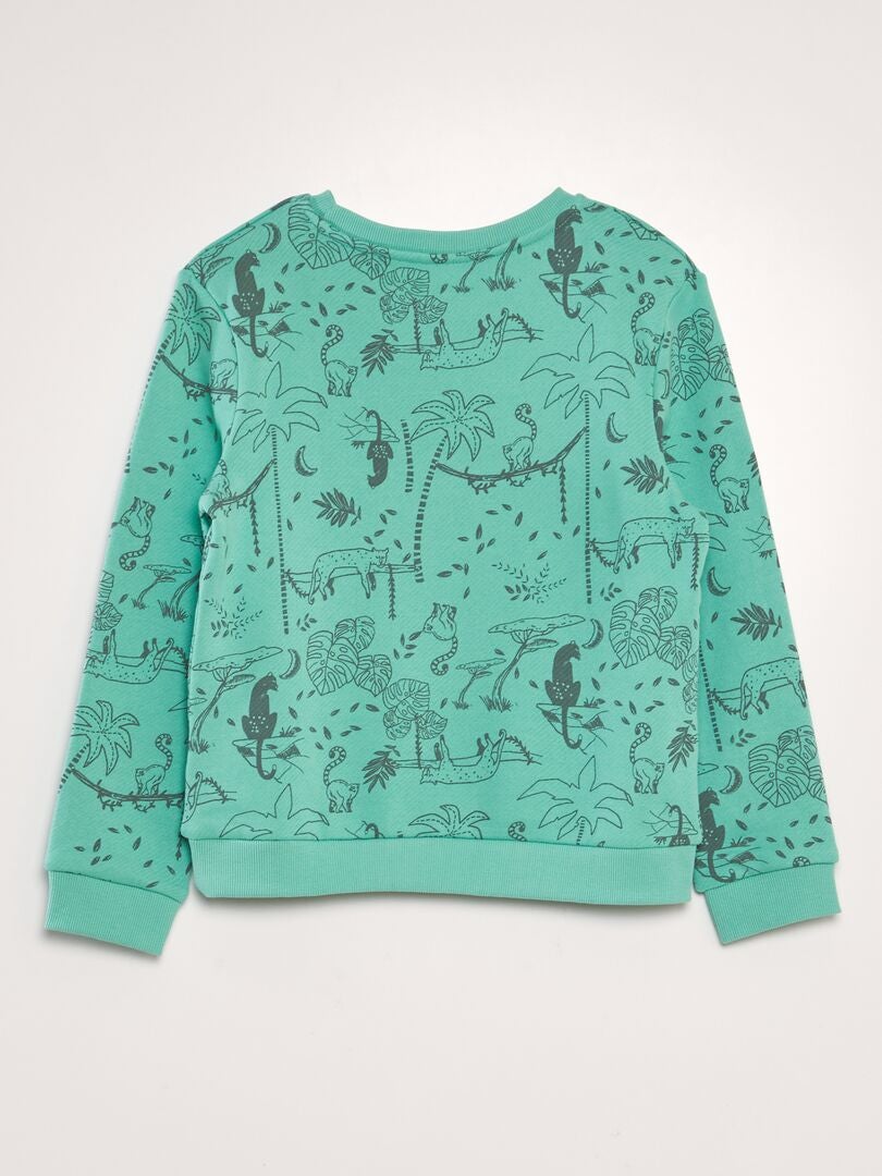 Sudadera estampada de felpa francesa - VERDE