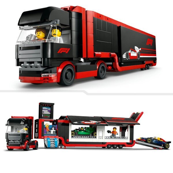 LEGO City 60445 F1 kamion sa RB20 i AMR24 F1 automobilima