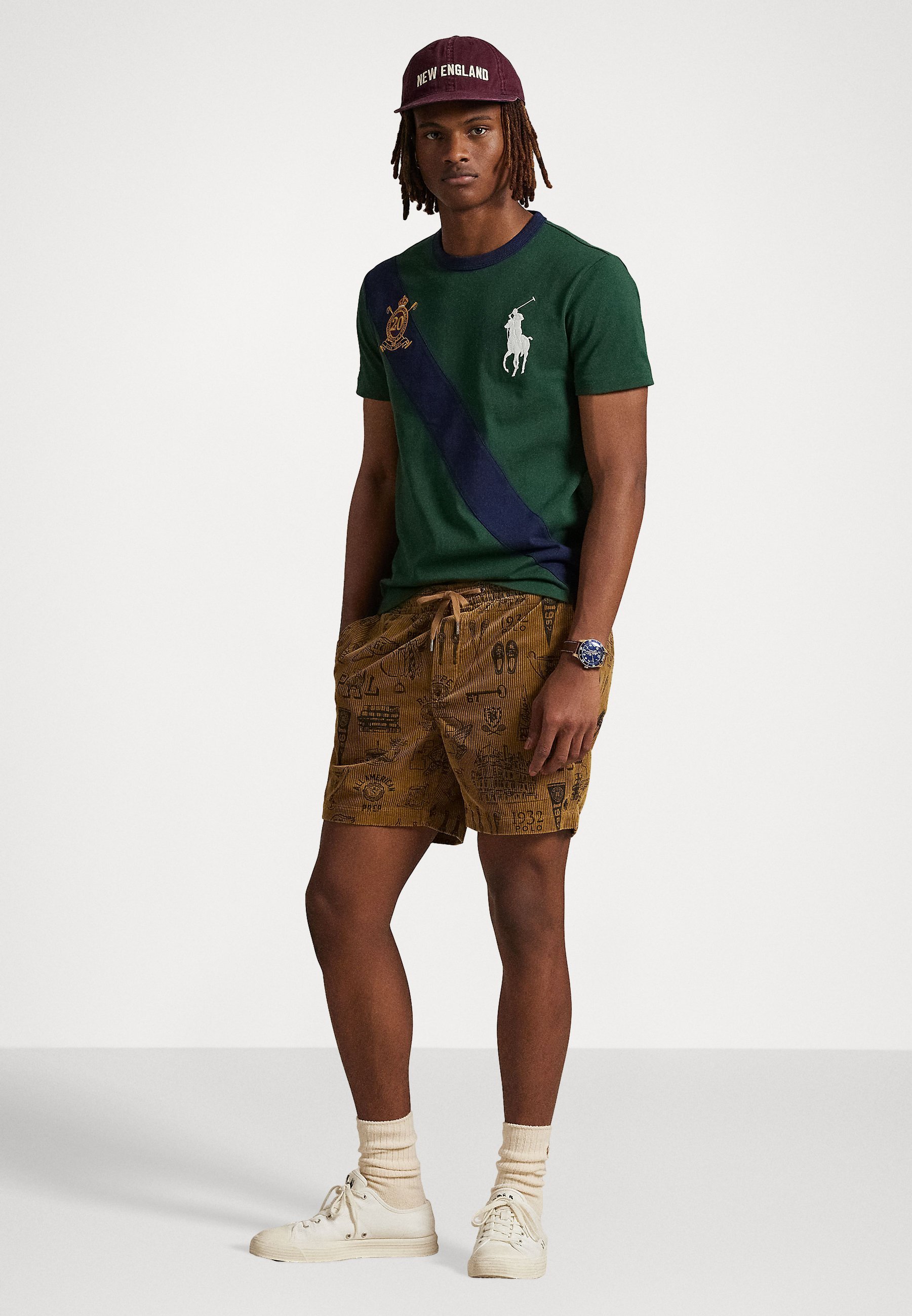 Polo Ralph Lauren CUSTOM SLIM FIT MAJICA S POVODOM 20. OBLJETNICE - Majica s printom - vintage bor/newport mornarsko plava