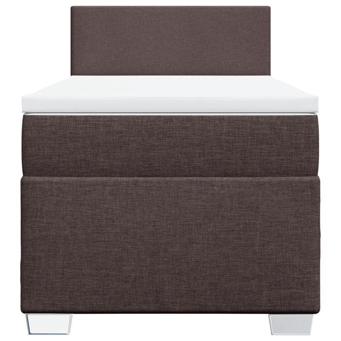 Struttura letto con materasso - Marrone scuro - 90x200 cm - Molle insacchettate - Massimo relax