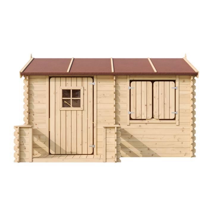 Casita de juegos de madera para niños - Timbela M503 - Exterior - 175x235xH151cm
