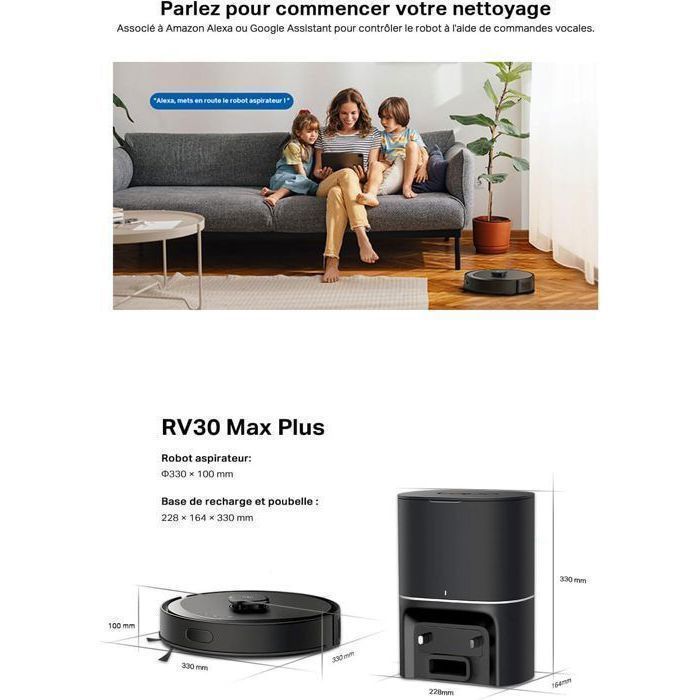 Robot aspirador y fregona 4 en 1 - TP-LINK - RV30Max - Vaciado automático - 5300Pa - LiDAR