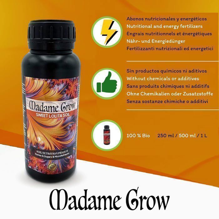 MADAME GROW - Basic growth kit for the nutrition and flowering of healthy plants with natural fertilizers (3x250 ml).