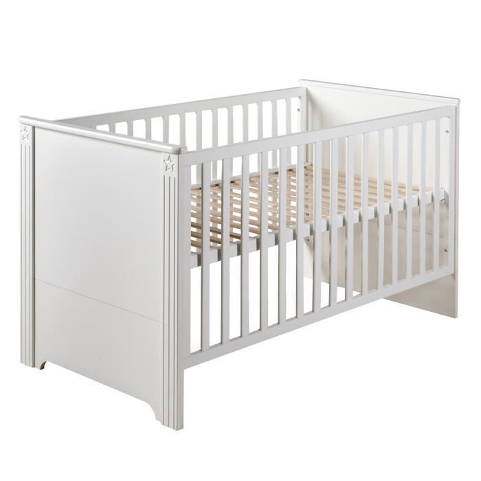 Cuna convertible ROBA Maxi de altura regulable - 70x140 cm - Madera blanca