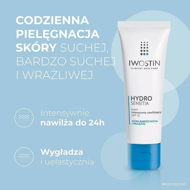 Iwostin Hydro Sensitia Intensywnie nawilżający krem do twarzy SPF 15