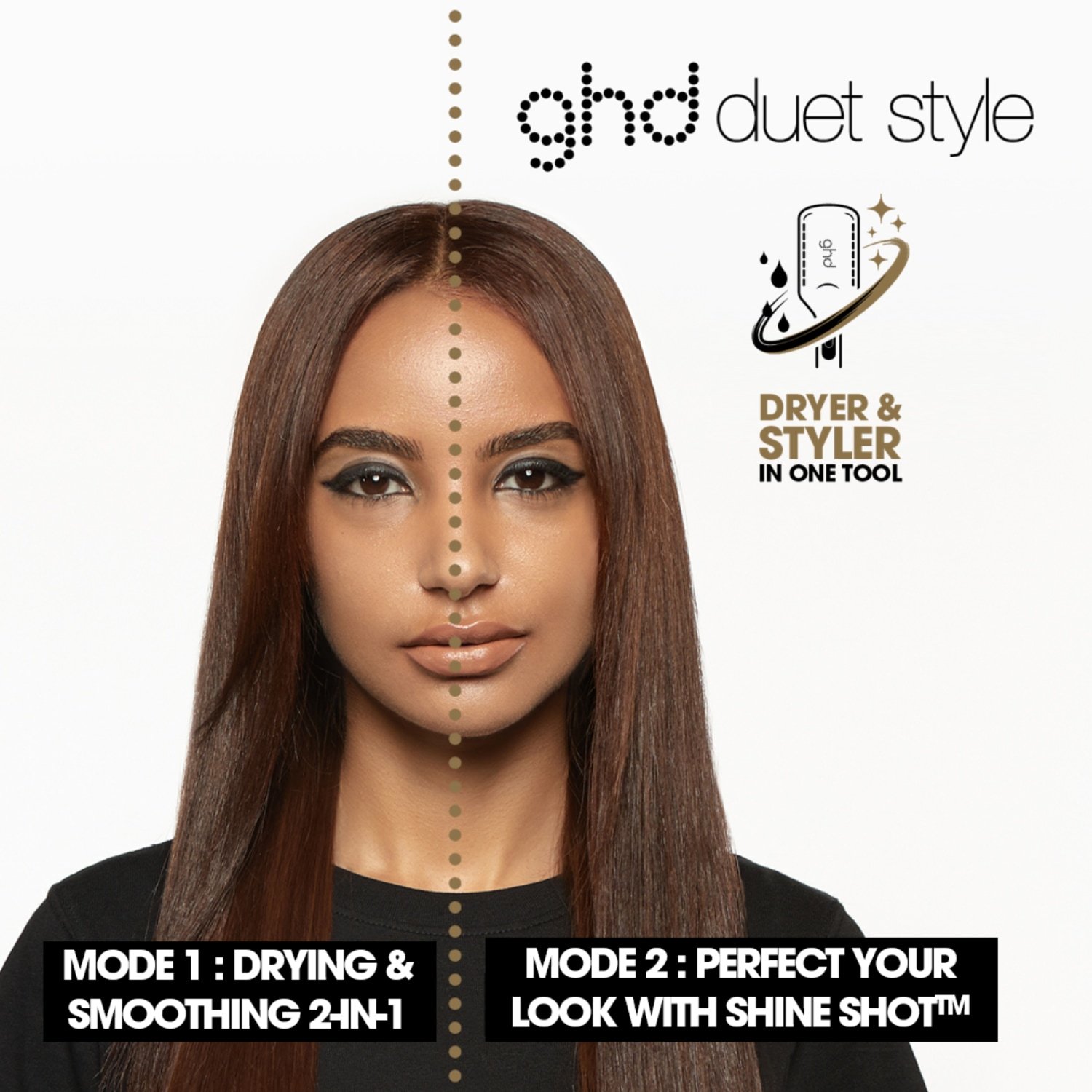 ghd Preša za kosu Duet Style 2-u-1 Uređaj za oblikovanje kose vrućim zrakom bijele boje