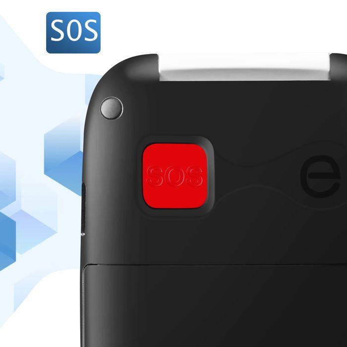 Téléphone senior clapet amplifié compatible avec appareils auditifs Geemarc Blanc / Noir