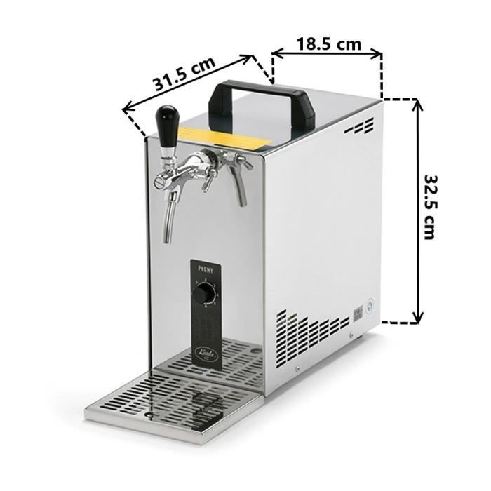 Distributore di birra - ICH-ZAPFE.DE - PYGMY 25 - 35 L/h - Raffreddamento da 2°C a 10°C - Grigio