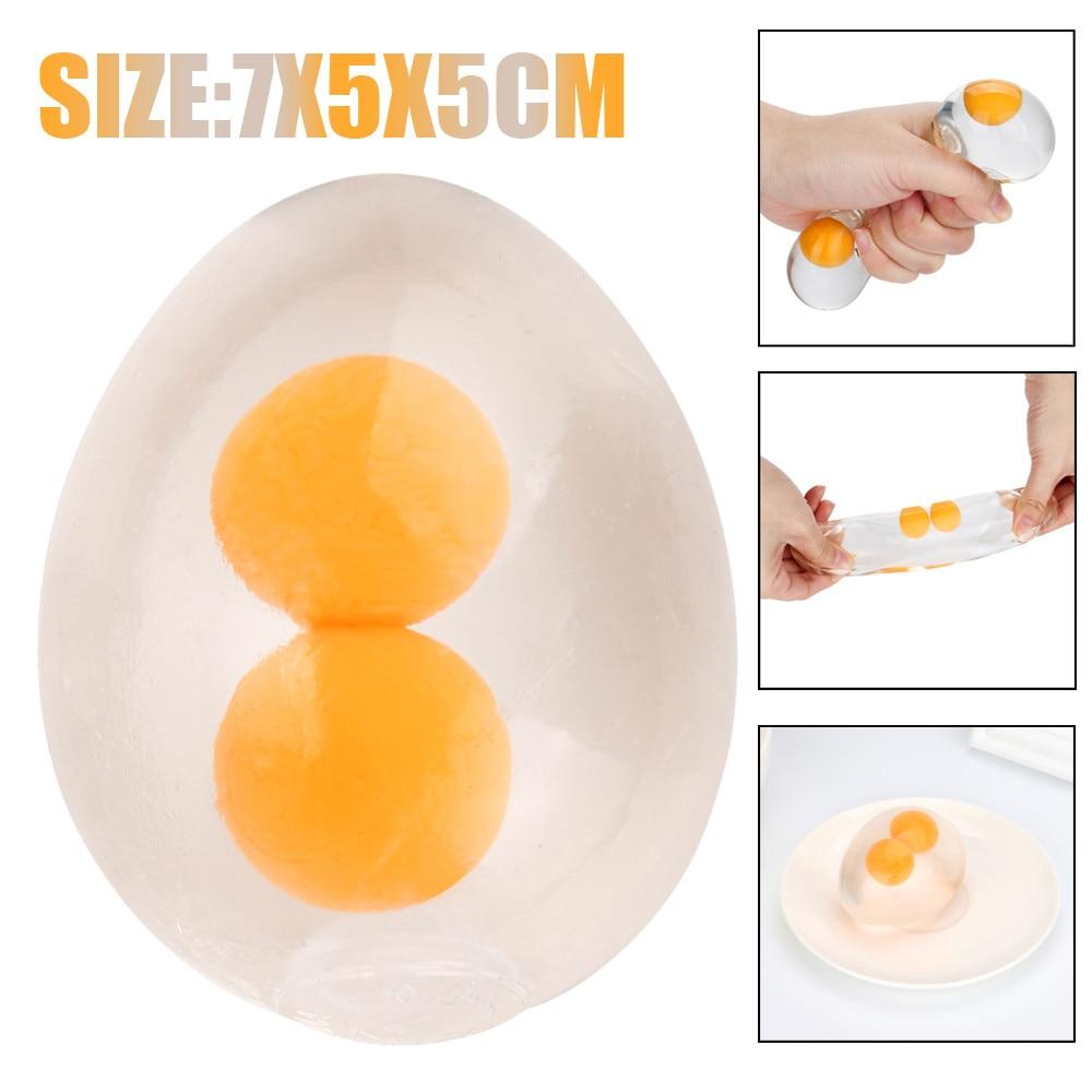 Bola de Ovo Divertida e Macia, Brinquedo Anti-Stress em Formato de Gema de Ovo para Crianças, Bola de Pelúcia Anti-Stress em Formato de Gema de Ovo.