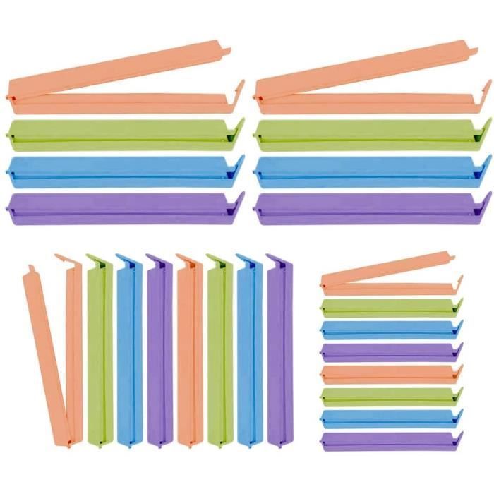 Clips para sellar alimentos - 24 unidades - Plástico PP - Herméticos - Aptos para congelador