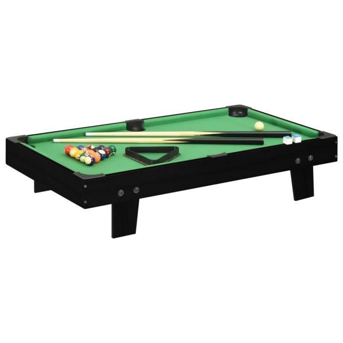 Mini mesa de bilhar, 3 pés, 92x52x19 cm, preta e verde ◘ BOE