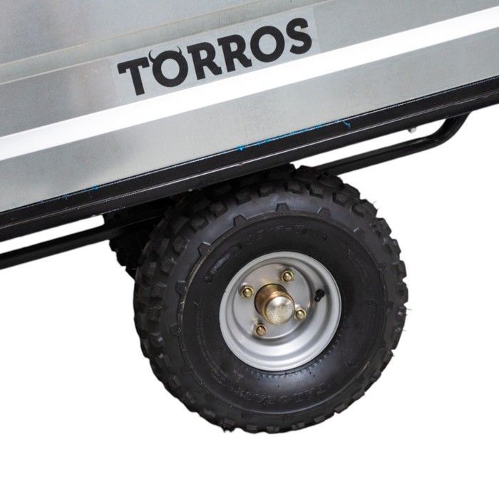 Torros 350kg single axle tipper trailer with galvanized body, 1200x850x300 mm