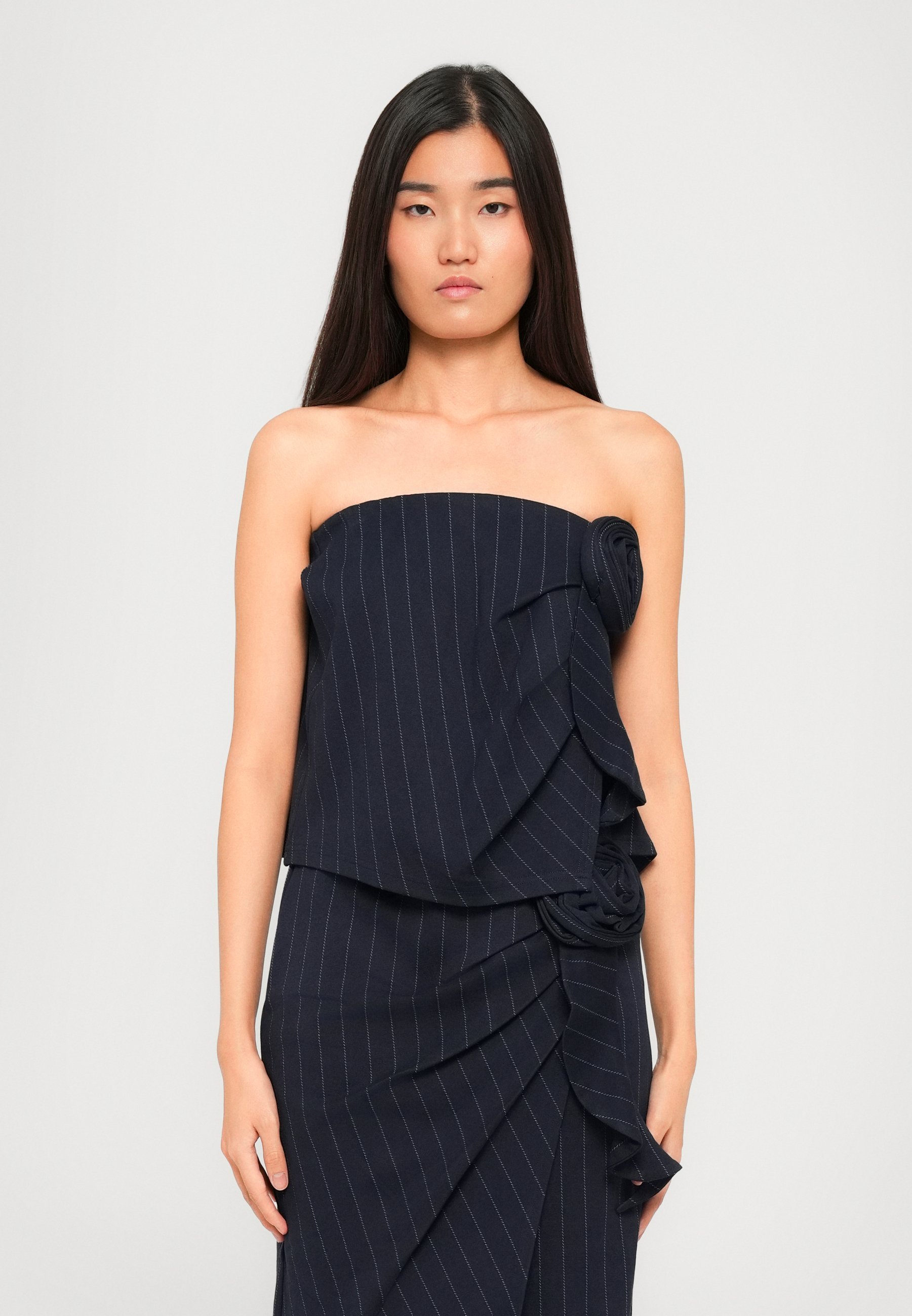 DESIGNERS REMIX ZOE BOOB - Haut - marine/blanc