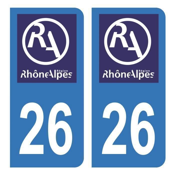 Autokennzeichenaufkleber, Département 26 Drôme, Logo der ehemaligen Region Rhône-Alpes