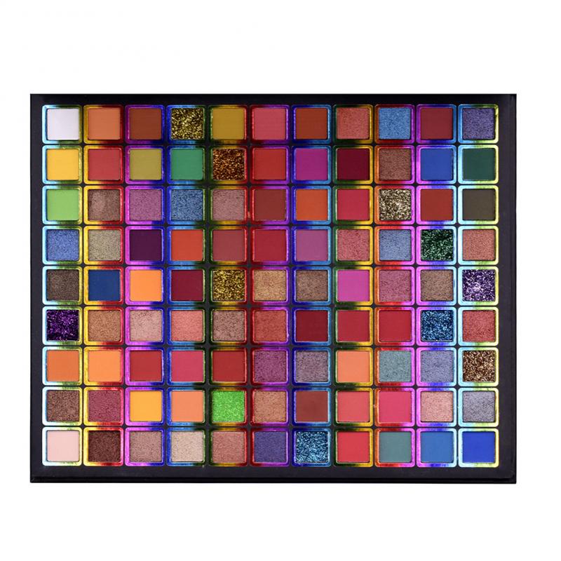 Palette de fards à paupières 99 Colors Cosmetics, paillettes, nacres, poudre waterproof, fini mat, maquillage féminin