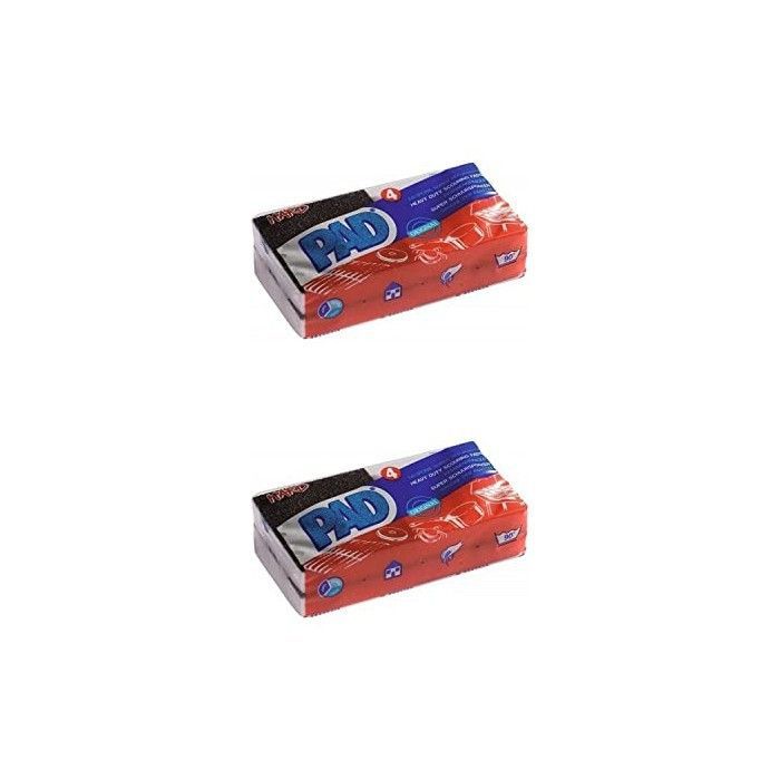 PAD Lot de 2 Boites de 4 Pads Tampon éponge Super récurant Hard