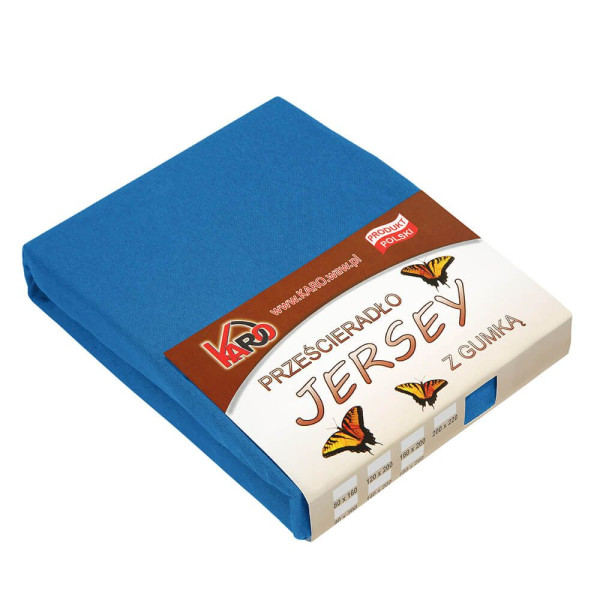 Prześcieradło jersey z gumką 140x200 chabrowe 150g/m2 KARO