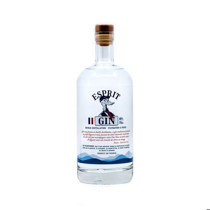 Esprit Gin – Gin artisanal français distillé 2 fois – 70 cl – 40%