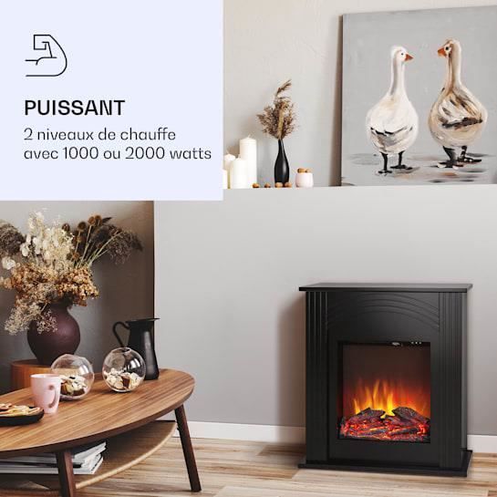 Chimenea eléctrica - Klarstein - Elbrus - 1000W/2000W - Mando a distancia - Negra