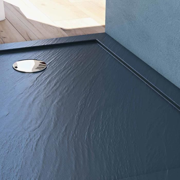 Plato de ducha - Sólido UltraSlim - Rectangular - Acrílico - 70x140x4 cm - Antracita - Base antideslizante