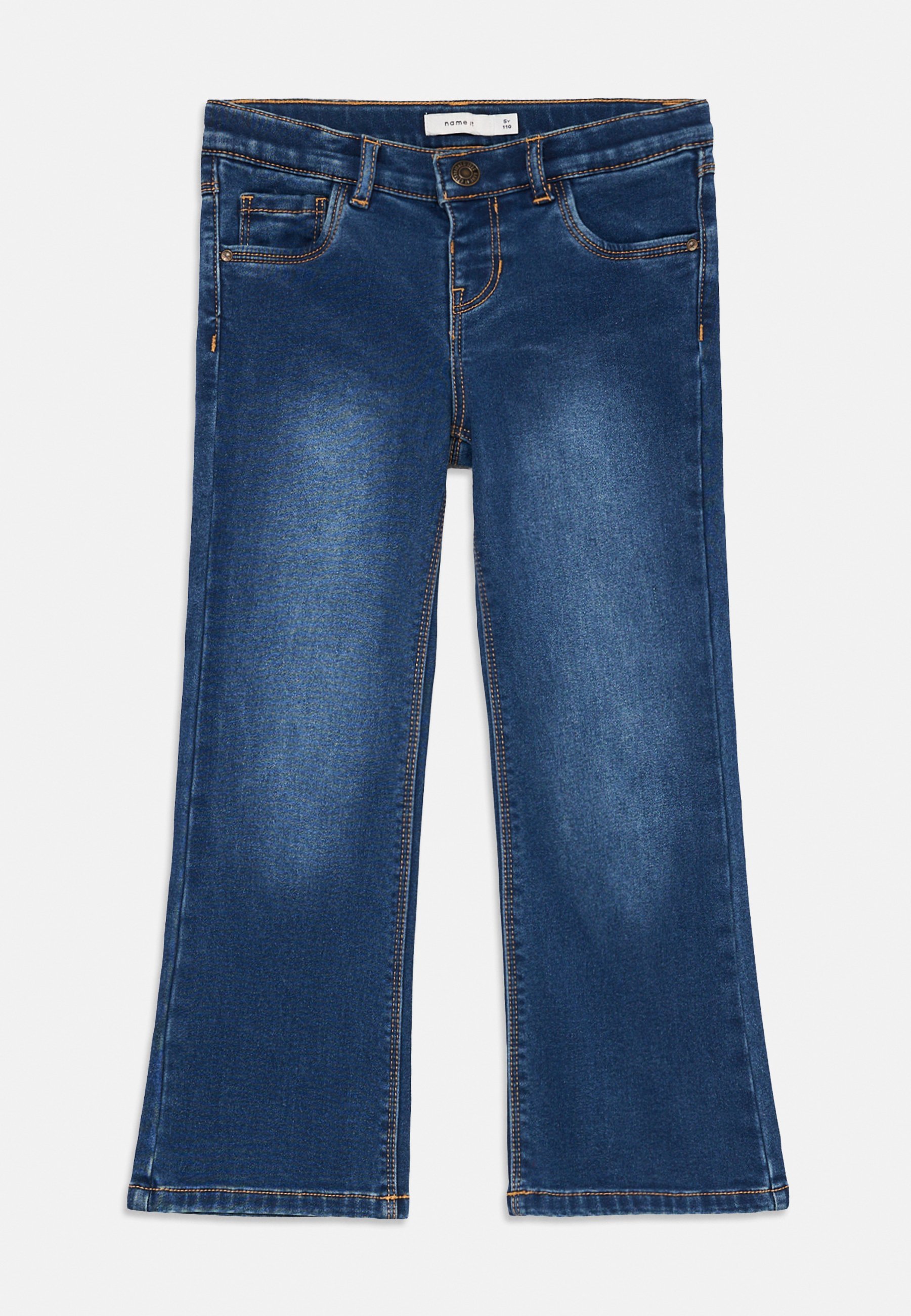 Noem het NMFSALLI FLEECE - Rechte jeans - donkerblauwe denim
