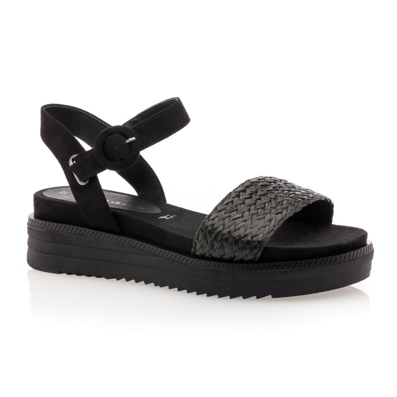 Svarte sandaler / sko med åpen tå til dame