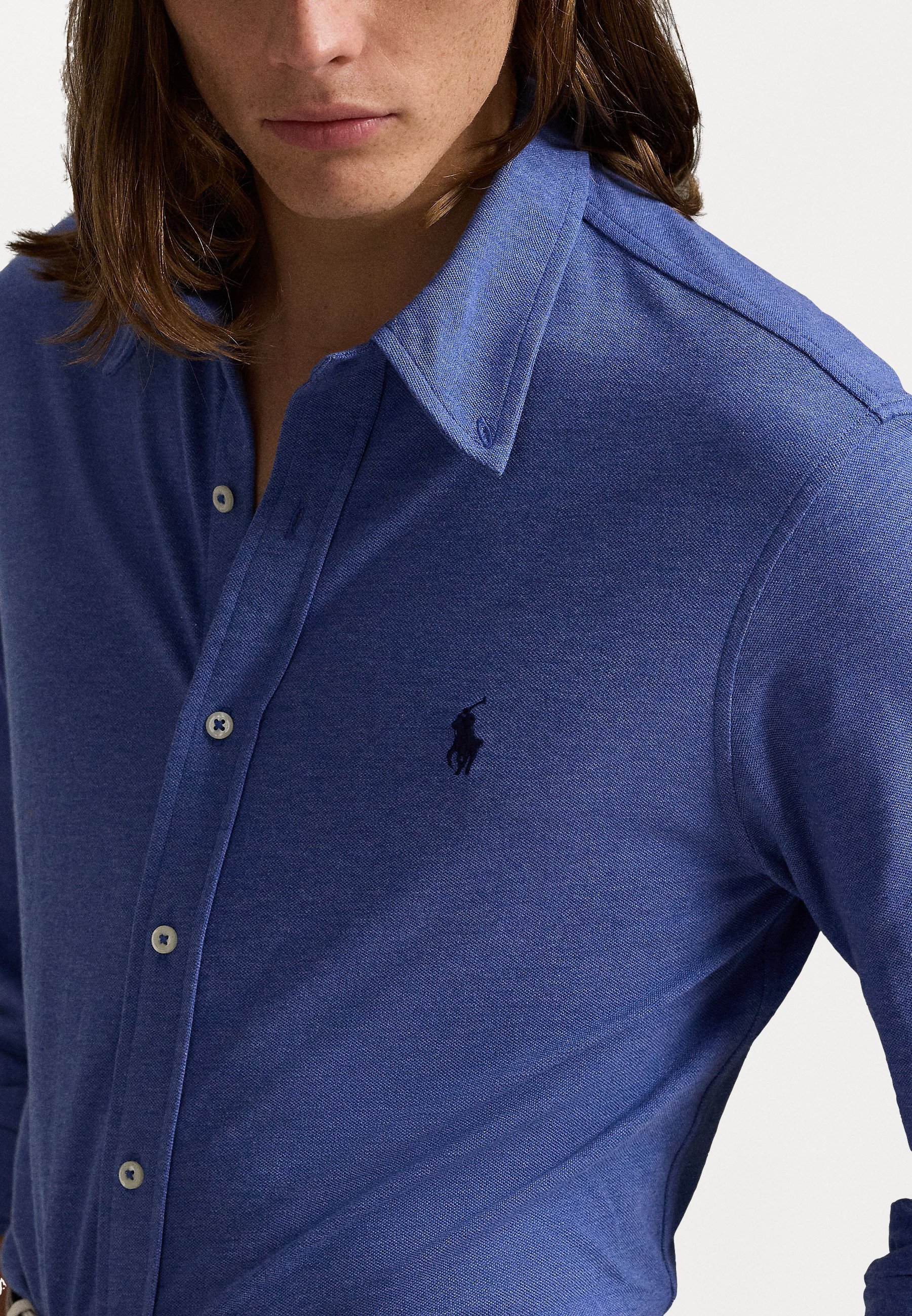 Chemise Polo Ralph Lauren en maille ultra-légère - Bleu roi délavé