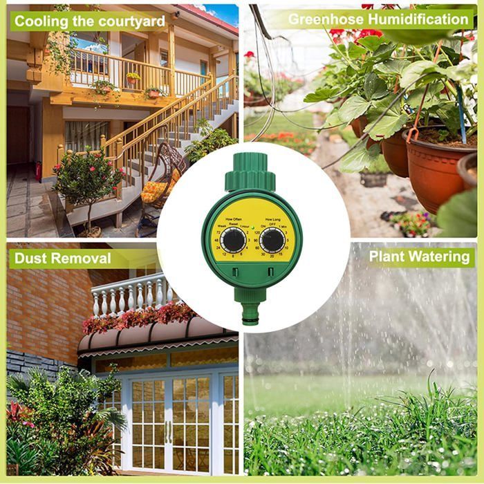 Temporizador de riego, riego automático de jardín, controlador de riego con pantalla LED resistente al agua