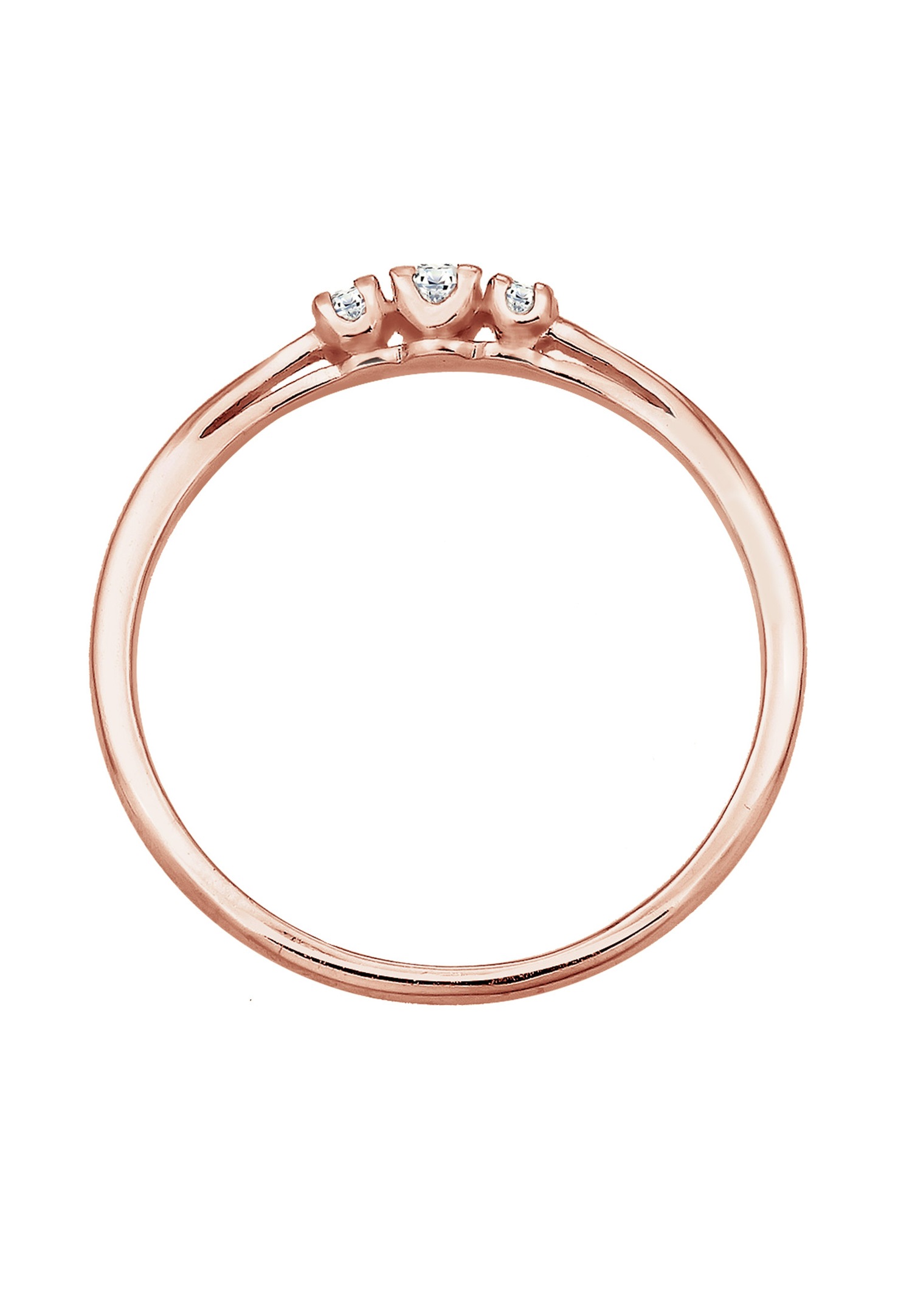 Elli DIAMONDS Femme Anneau d'enclenchement Classique Diamant (0.07 ct.) 925 Argent