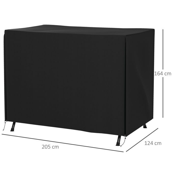 Beschermhoes voor Outsunny 3-zits tuinschommel, waterdicht, hoogwaardig 600D Oxford-zeil, zwart