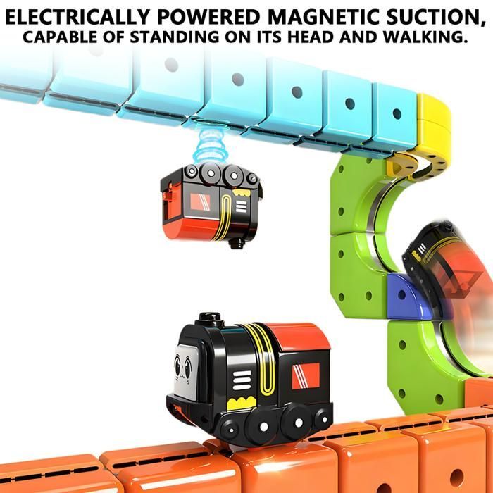 167-Piece Car Track Set, Modular Magnetic Track with 360° Loop, Ramp, Bridge, Creative Construction, Electric Train Set, Children's Gift