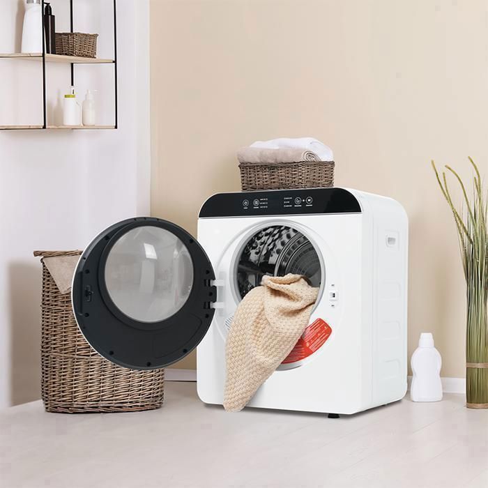 Sèche-linge compact 3 kg, 830 W, 6 programmes, stérilisation UV/haute température, minuterie 10–180 min, mural, classe G