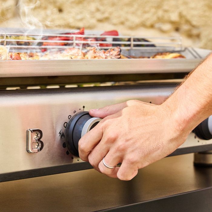 Plancha gaz inox Silvia IIG Evo 3 feux – BRASERO BY FAVEX - 7,95 kW – Plaque inox 67 x 34 cm – Housse incluse
