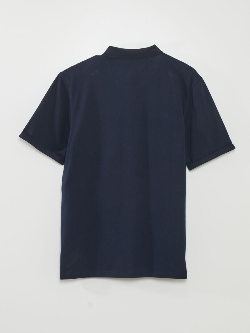 Poloshirt 'Produkt' katoenpiqué - BLAUW