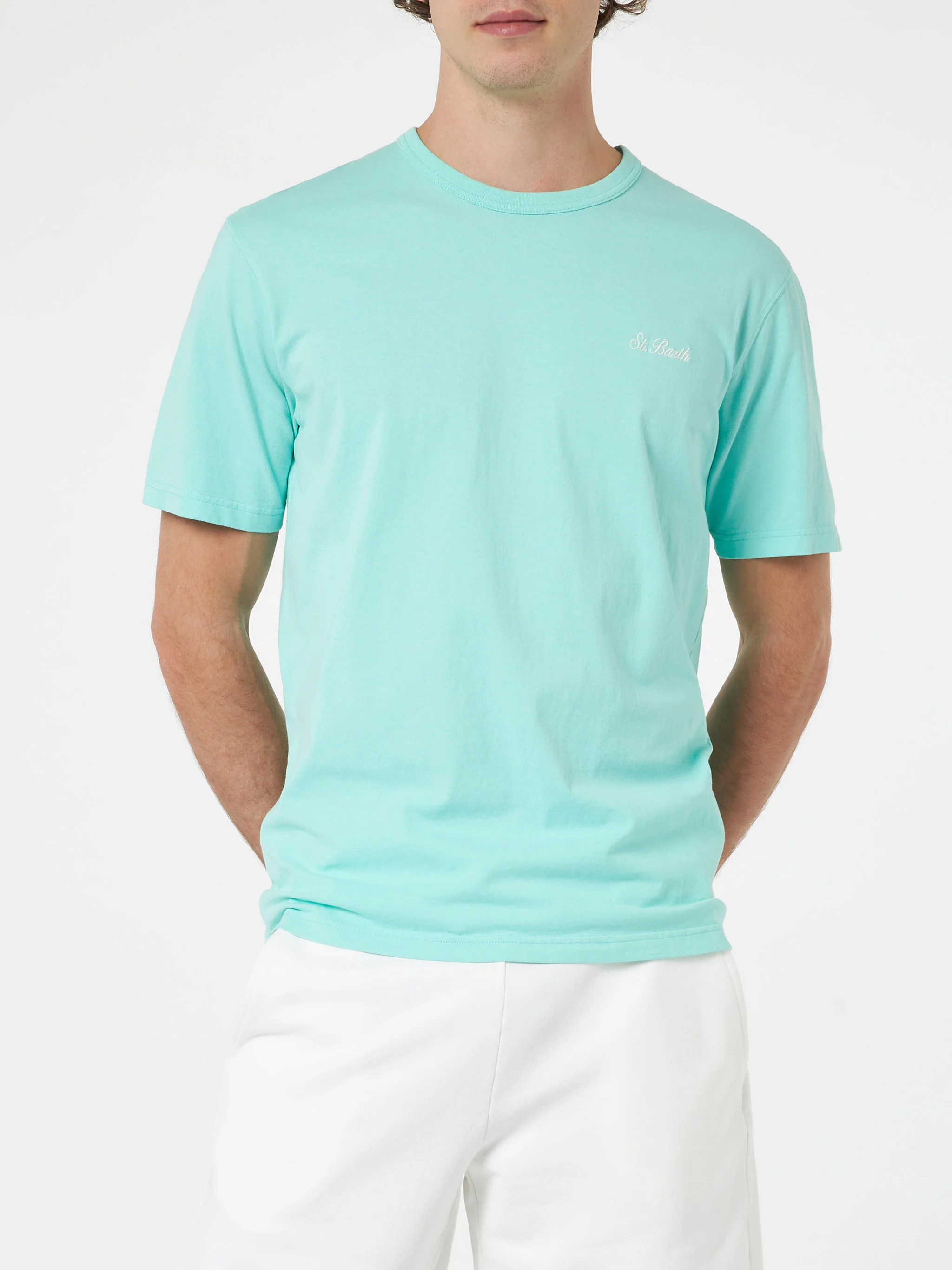 Camiseta de punto de algodón verde salvia para hombre de Dover con St.