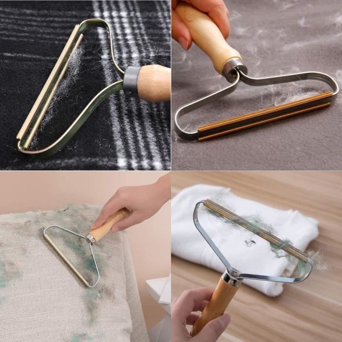 Rasoir Anti Bouloche - ZHUODIKE - Portable - Tête en cuivre - Manche en bois - Mixte