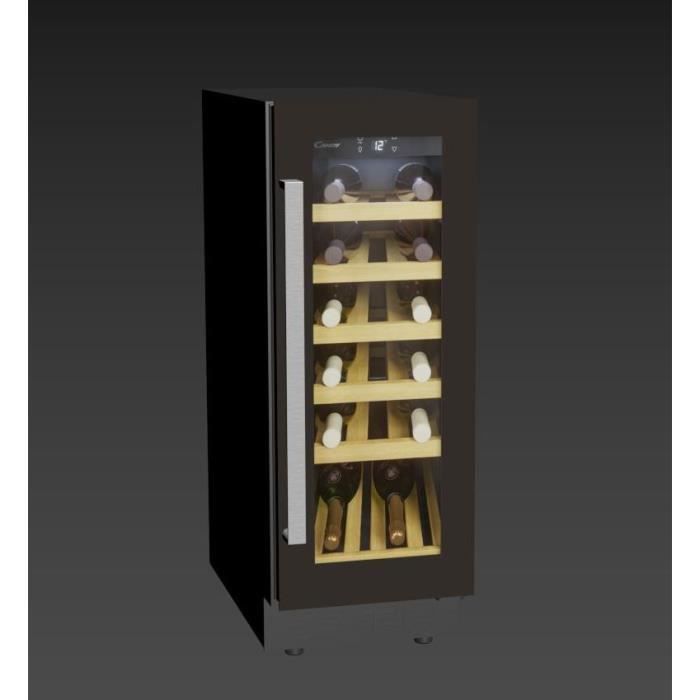 Cantinetta per vini da incasso - CANDY - CCVB 30F/1 - 20 bottiglie - Classe energetica F - Nicchia da 30 cm - Ripiani in legno - Resistente alle vibrazioni