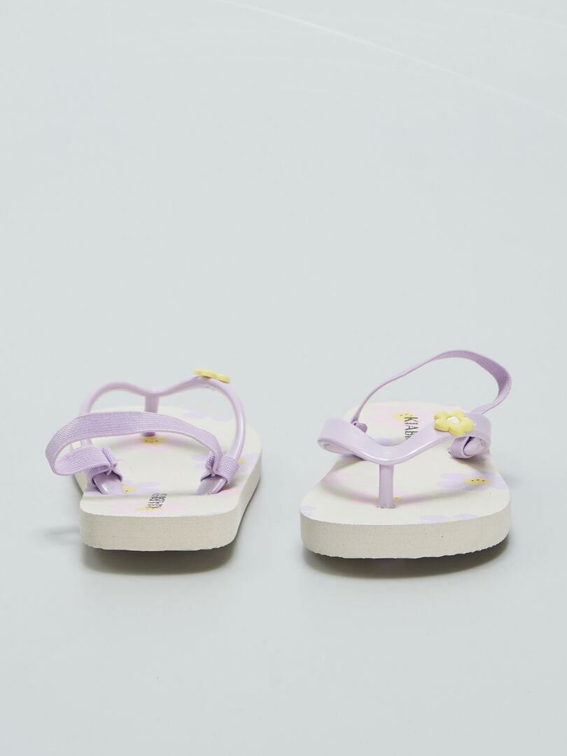 Chinelo estampado com tira elástica - BEGE