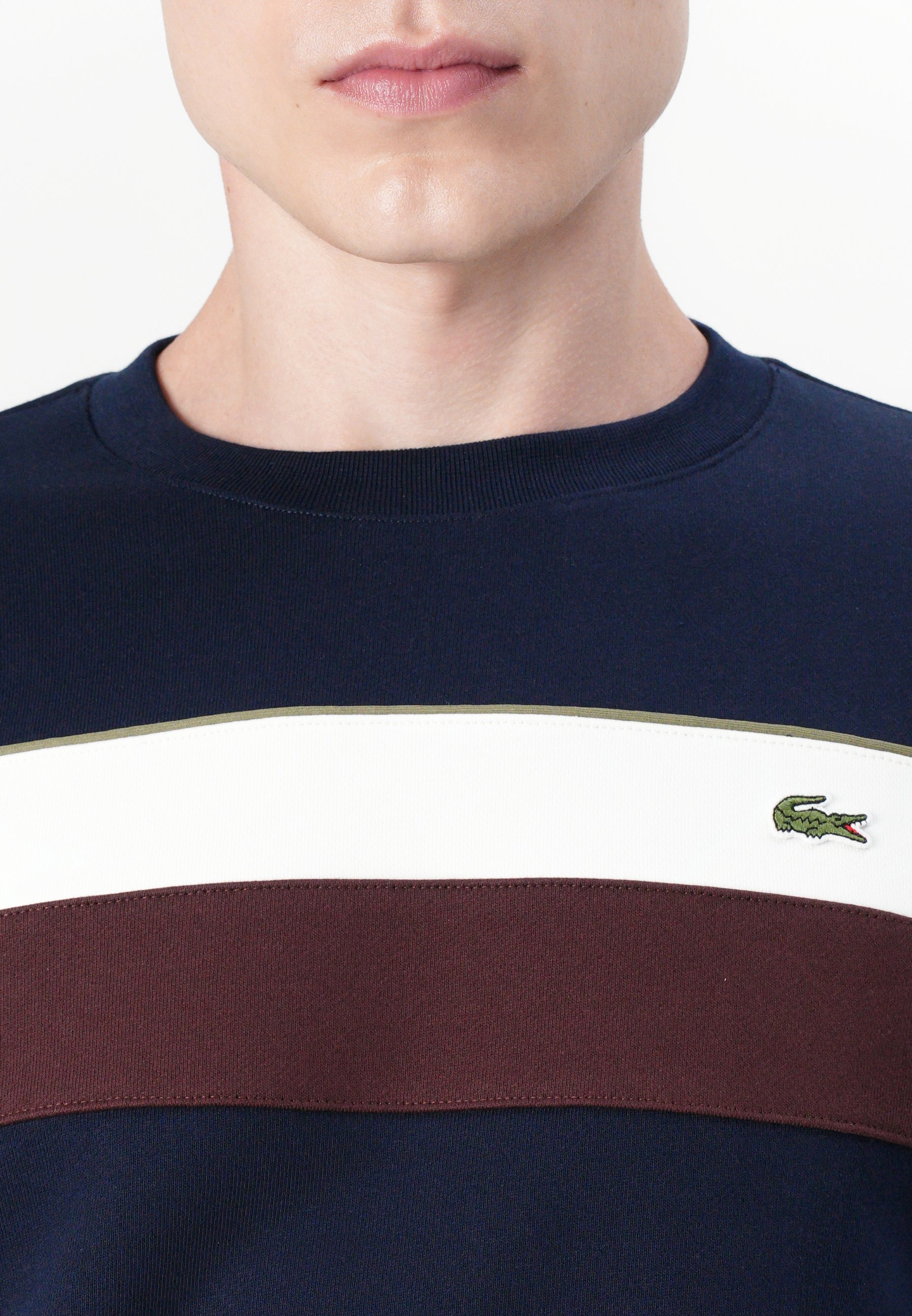 Lacoste-sweatshirt - marineblauw/bloemgroen/rode vermouth
