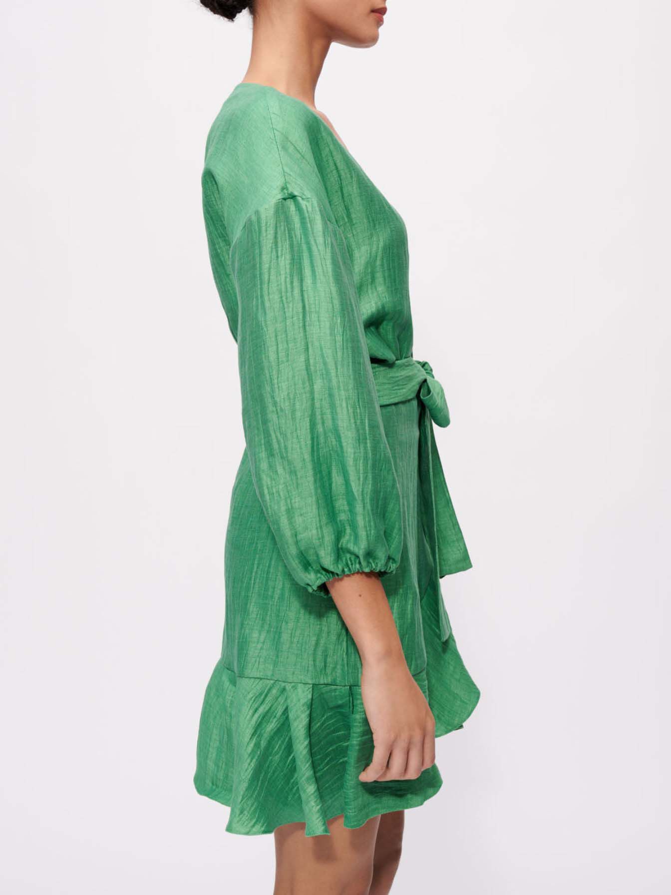Rochie înfășurată cu nod-Vert